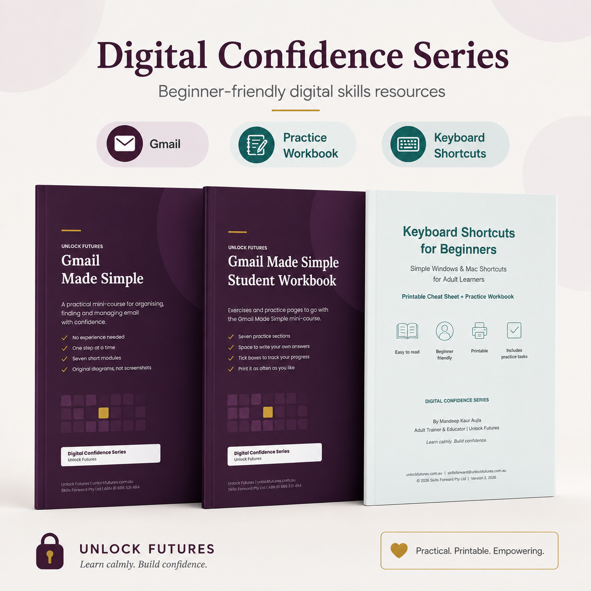 Digital Confidence Bundle — Gmail Made Simple Course, Workbook + Keyboard Shortcuts