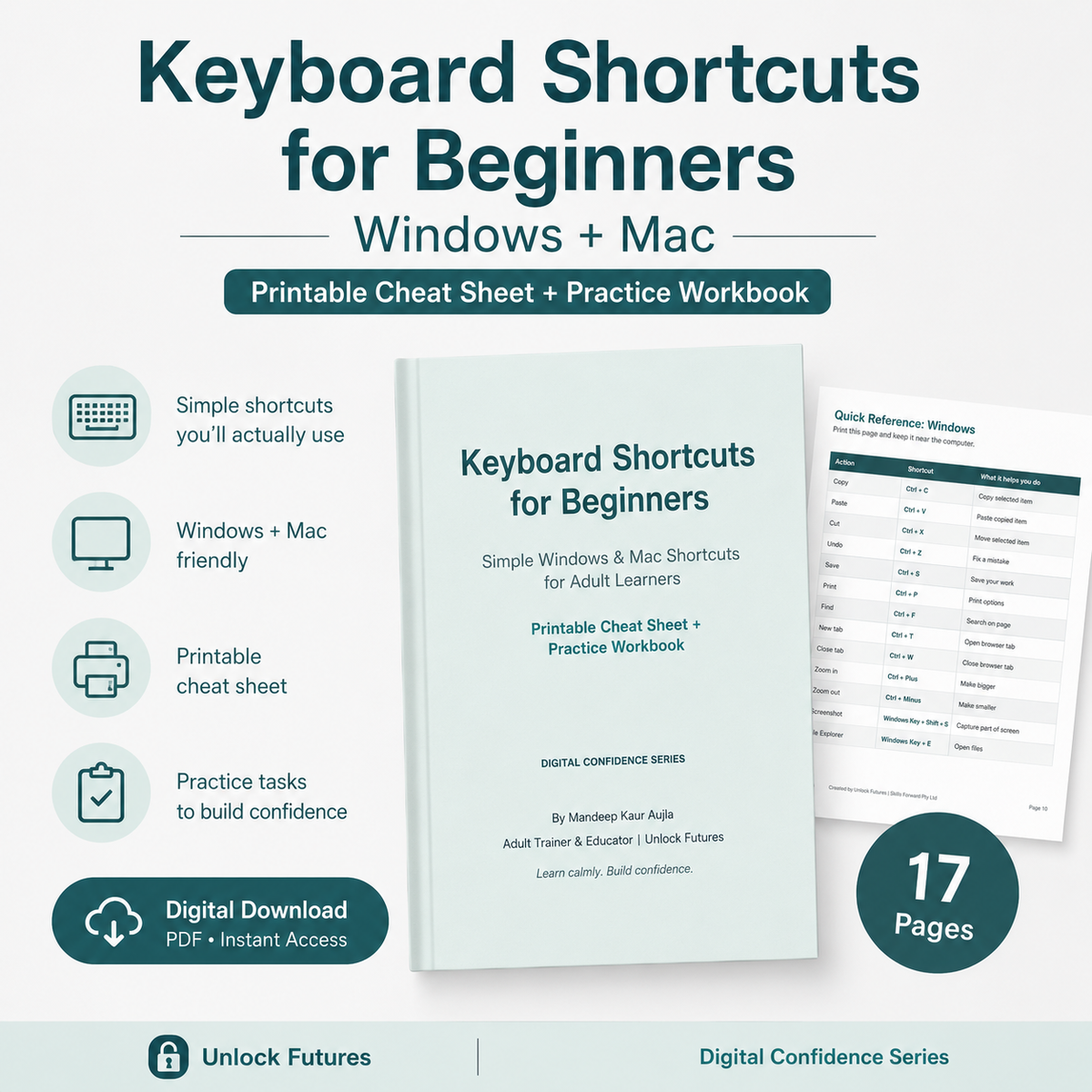 Digital Confidence Bundle — Gmail Made Simple Course, Workbook + Keyboard Shortcuts